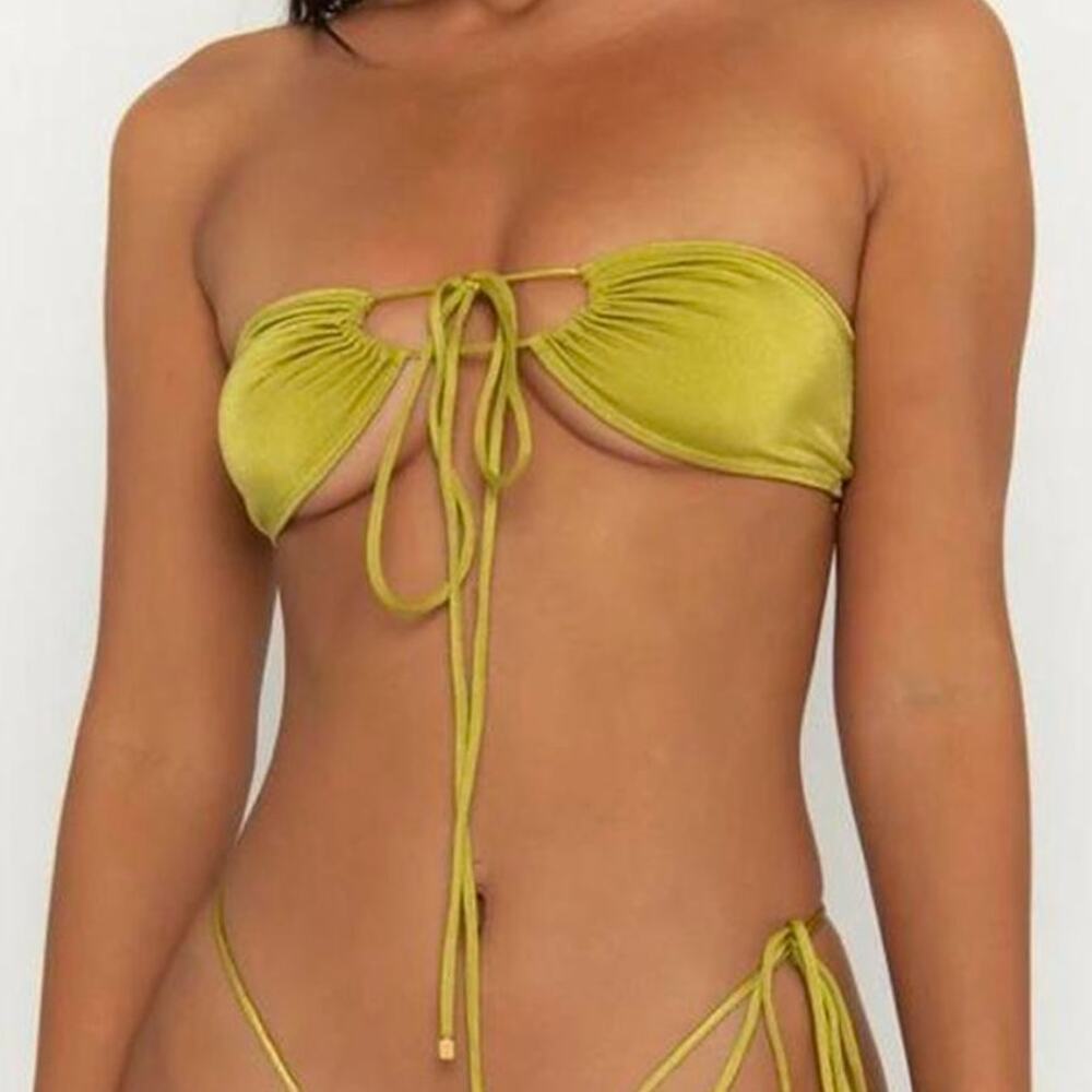 sommer swim naomi green strapless bikini set - Picture 4 of 11